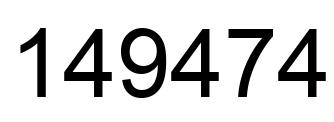 Number 149474 black image