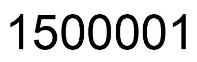 Number 1500001 black image