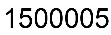 Number 1500005 black image