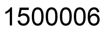 Number 1500006 black image