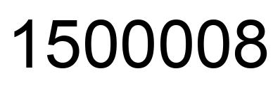 Number 1500008 black image