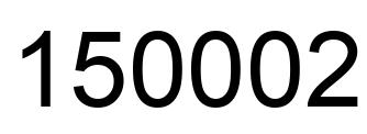 Number 150002 black image