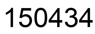 Number 150434 black image