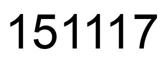 Número 151117 imagen negro