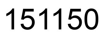 Number 151150 black image