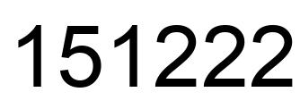 Number 151222 black image