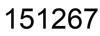 Number 151267 black image
