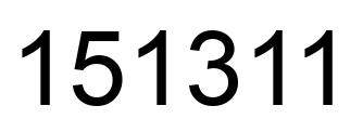 Número 151311 imagen negro