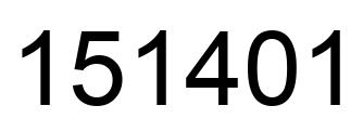 Número 151401 imagen negro