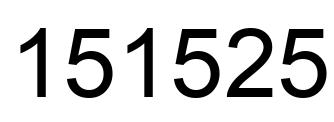 Número 151525 imagen negro