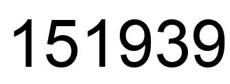 Number 151939 black image