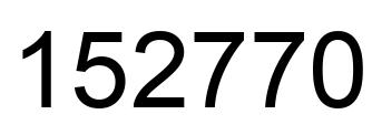 Number 152770 black image