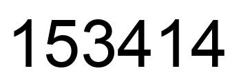 Number 153414 black image