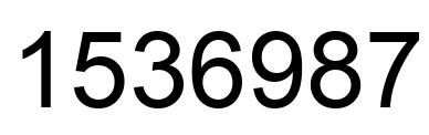 Number 1536987 black image