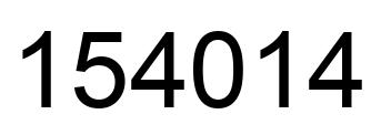 Number 154014 black image
