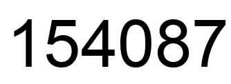 Number 154087 black image
