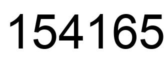 Number 154165 black image