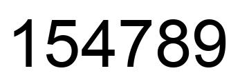 Number 154789 black image