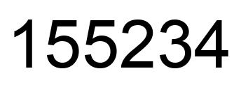 Number 155234 black image