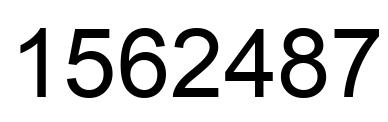 Number 1562487 black image