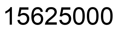 Number 15625000 black image