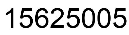 Number 15625005 black image