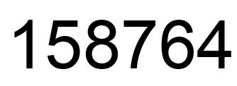 Number 158764 black image