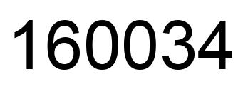 Number 160034 black image