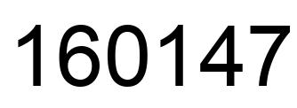 Number 160147 black image