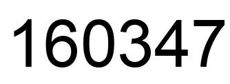 Number 160347 black image