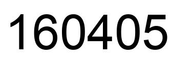 Number 160405 black image