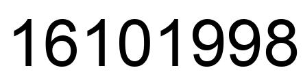 Number 16101998 black image