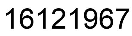Number 16121967 black image