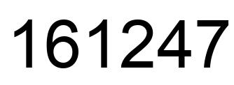 Number 161247 black image