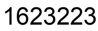 Number 1623223 black image