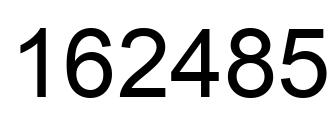 Número 162485 imagen negro