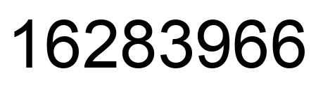 Number 16283966 black image