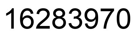 Number 16283970 black image
