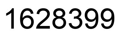 Number 1628399 black image