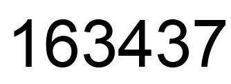 Number 163437 black image