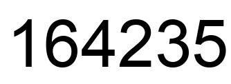 Number 164235 black image