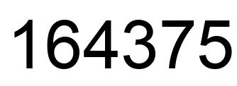 Number 164375 black image