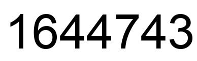 Number 1644743 black image