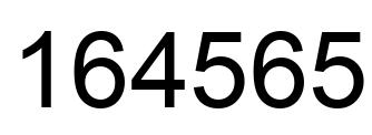 Number 164565 black image