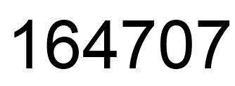 Número 164707 imagen negro
