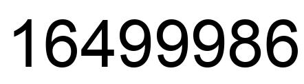 Number 16499986 black image
