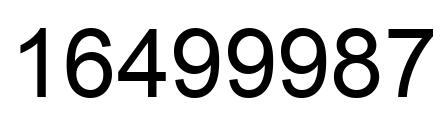 Number 16499987 black image