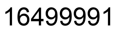 Number 16499991 black image