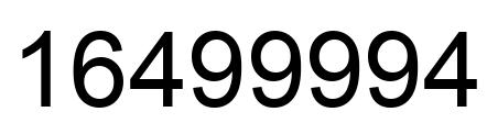Number 16499994 black image