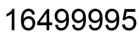Number 16499995 black image